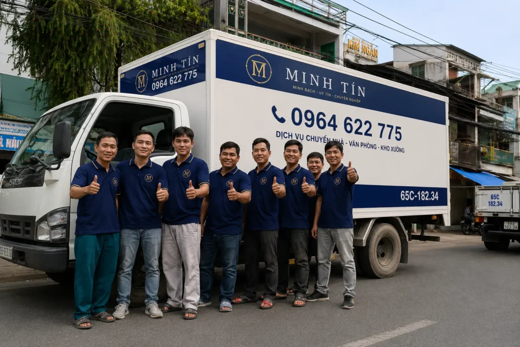 Đội ngũ và xe tải của Minh Tín